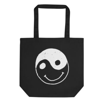 Words Are Vibrations Smiley Yin Yang Tote